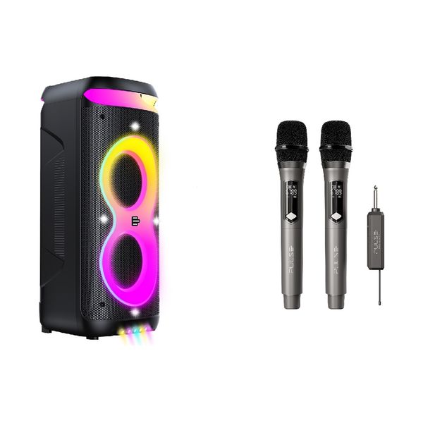 Caixa de Som Pulsebox 3 1400W Pulse + Par de Microfones Pulse Pro 2 Sem Fio + Receiver - SP511KD SP511KD